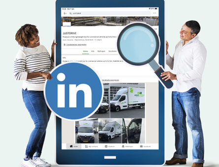 People holding a Linkedin icon and a tablet